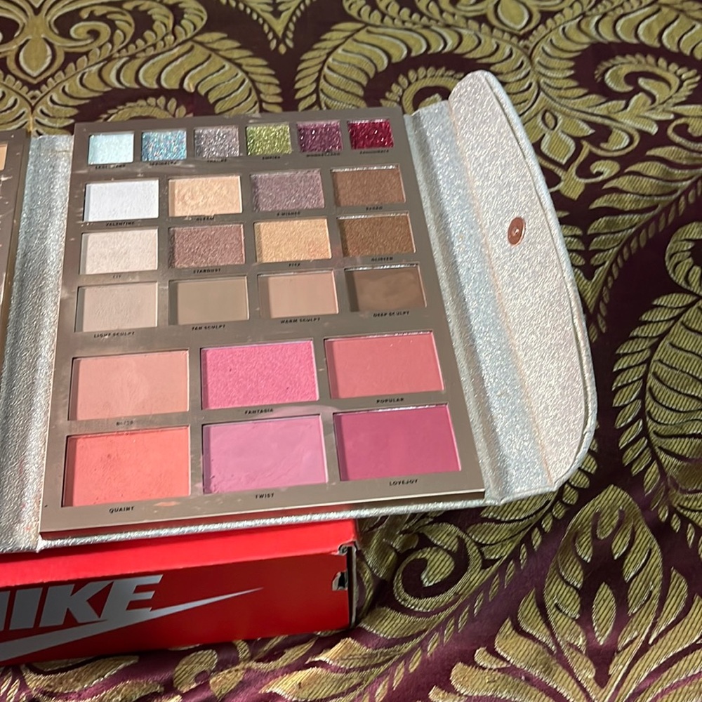 Beautiful make up palette with a lot of different beautiful colors